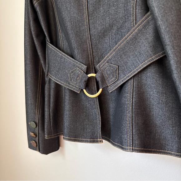 Y2K Cache Contour Collection Dark Gray Tailored Blazer Jacket & Pants Suit Sz 6 - Picture 9 of 16